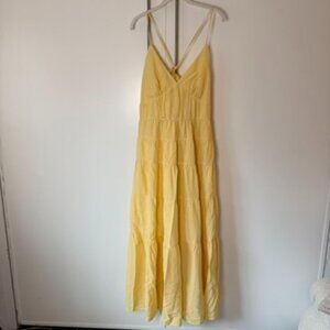 Abercrombie & Fitch Yellow Tiered Maxi Dress